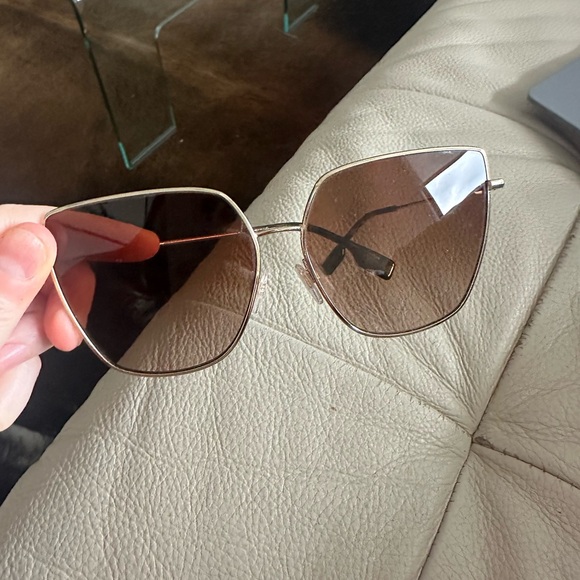 Burberry Gold Sunglasses with Brown Lenses - Picture 1 of 3